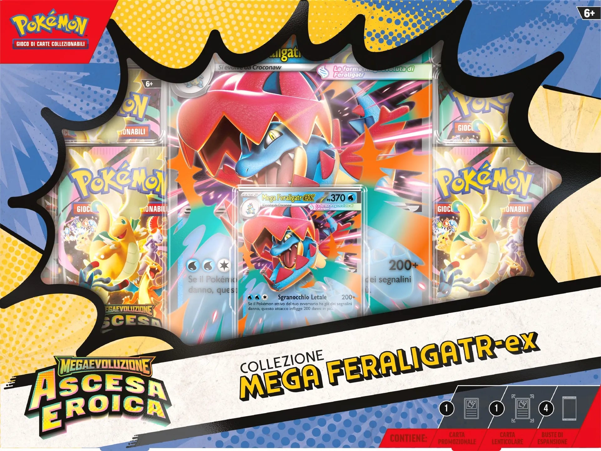 Pokemon - Collezione Mega Emboar-EX, Mega Feraligator-EX e Mega Meganium-Ex - Ascesa eroica (IT)