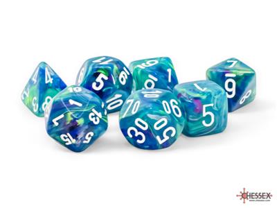 Chessex - Festive® Mega-hedral™ Waterlily™/white 7-Die set
