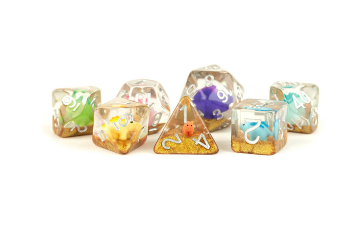 FanRoll - Dice Set - Rainbow Dinosaur