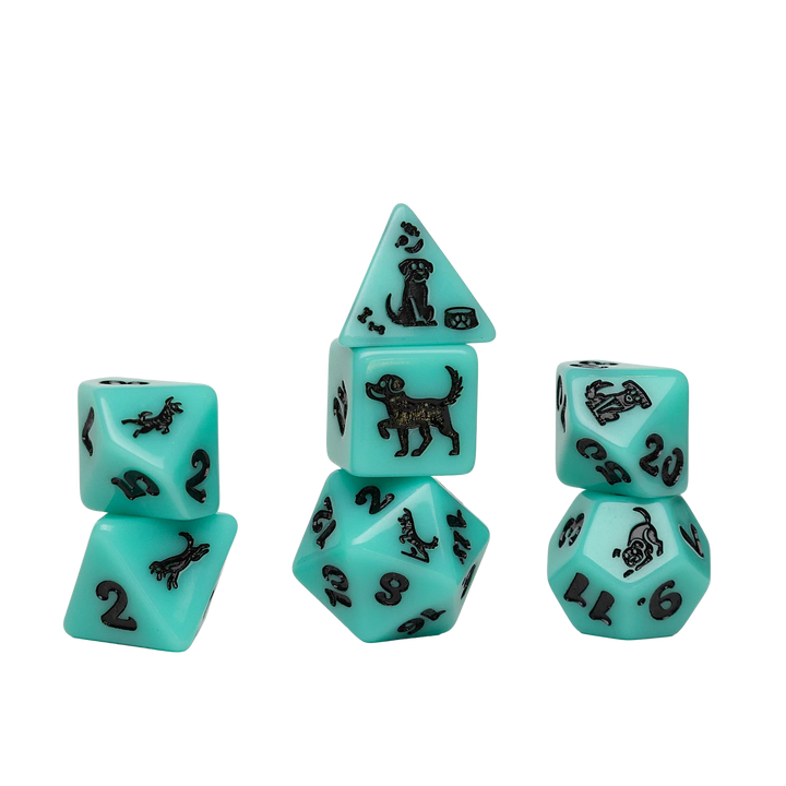 Sirius Dice - Animal Series - Seafoam Shepard Polyhedral Dice Set