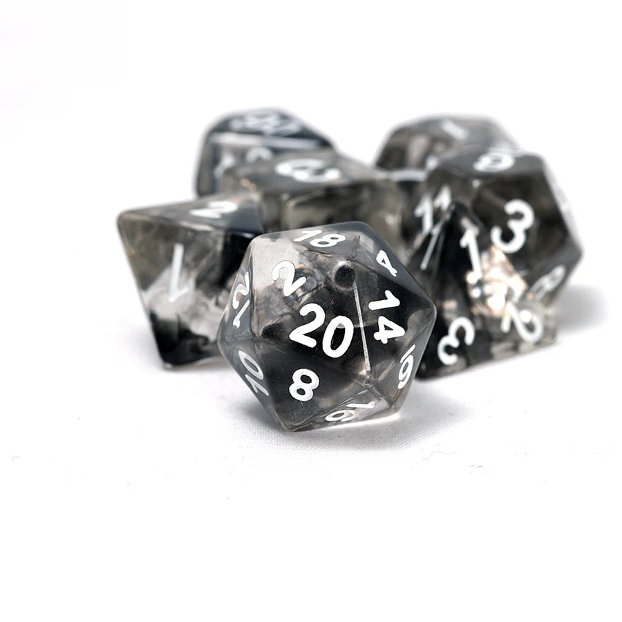 Sirius Dice - Black Cloud Translucent Resin