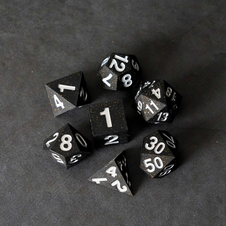 FanRoll - Dice Set - Sharp Edge Silicone Gold Scatter