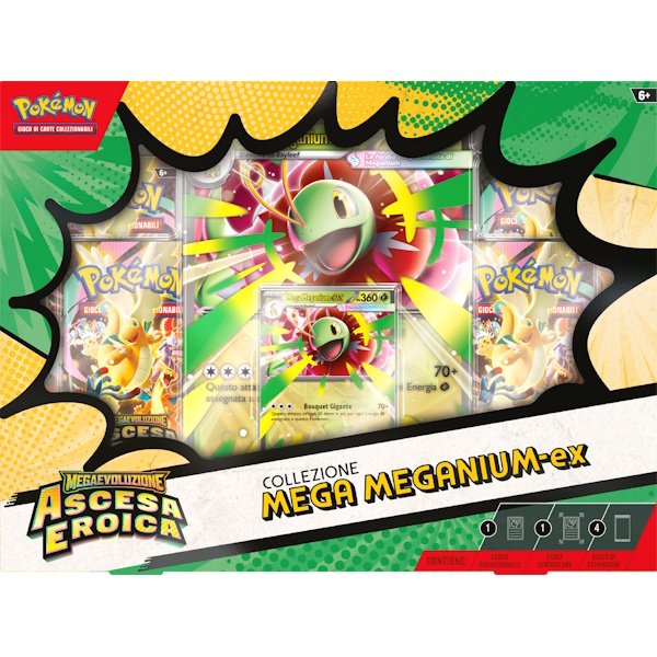 Pokemon - Collezione Mega Emboar-EX, Mega Feraligator-EX e Mega Meganium-Ex - Ascesa eroica (IT)