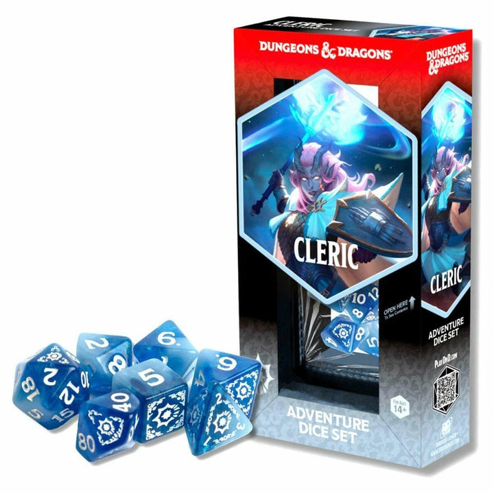 Sirius Dice - Dungeons & Dragons Adventure Dice - Cleric: White / Blue