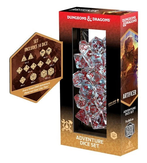 Sirius Dice - Dungeons & Dragons Adventure Dice - Artificer - Clear