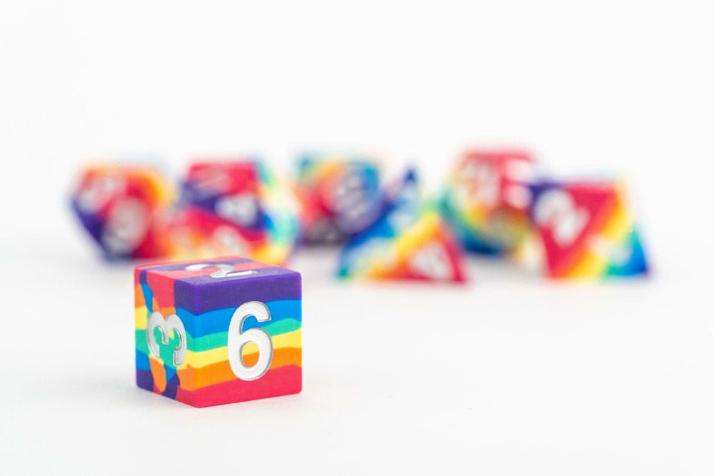 FanRoll - Dice Set - Sharp Edge Silicone Rainbow