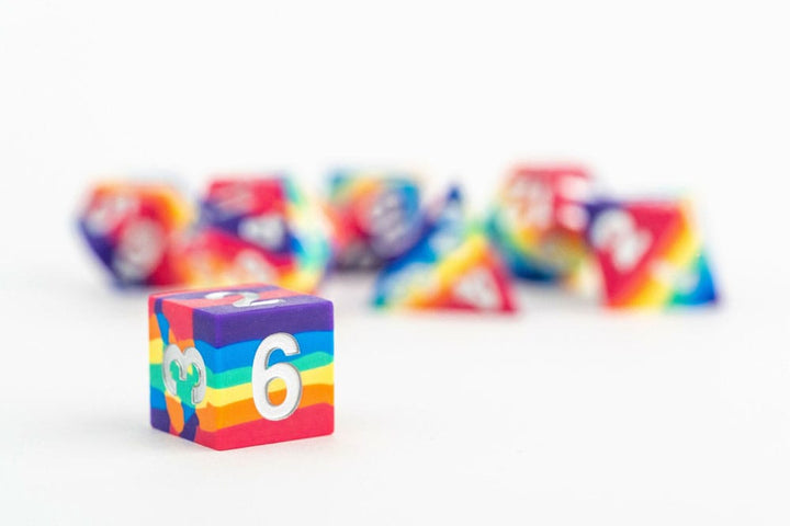 FanRoll - Dice Set - Sharp Edge Silicone Rainbow